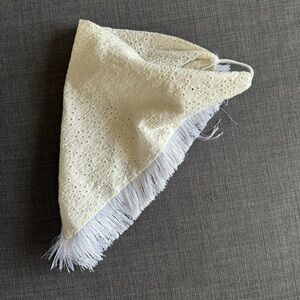 Free People Cream/White Head Scarf - Elastic No-tie
